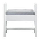 James Martin Addison 24.5-Inch Glossy White Upholstered Bench