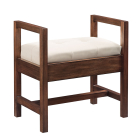 James Martin Addison 24.5-Inch Mid Century Acacia Upholstered Bench