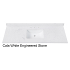 Avanity EUT61CW-1RS (single) 61-inch Cala White Engineered Stone Countertop & Rectangular Sink