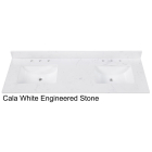 Avanity EUT61CW-RS (double) 61-inch Cala White Engineered Stone Countertop & Rectangular Sinks