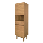 Avanity Kayla 20-Inch Natural Teak Bathroom Tall Linen Side Cabinet