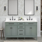 Avanity Madison (double) 60-Inch Smoke Green Vanity - MADISON-V60-SG