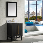 Avanity Mason (single) 25-Inch Black Vanity With Gold Trim - MASON-V24-BKG