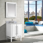 Avanity Mason (single) 25-Inch White Vanity with Silver Trim - MASON-V24-WTS