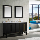 Avanity Mason (double) 61-Inch Black Vanity With Gold Trim - MASON-V60-BKG