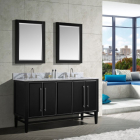 Avanity Mason (double) 61-Inch Black Vanity with Silver Trim - MASON-V60-BKS