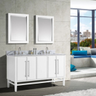 Avanity Mason (double) 61-Inch White Vanity With Silver Trim - MASON-V60-WTS