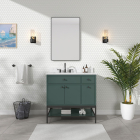 Avanity Paisley (single) 36-Inch Everglade Green Vanity Cabinet w/ Countertop