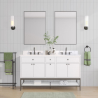 Avanity Paisley (double) 60-Inch White Vanity Cabinet w/ Countertop