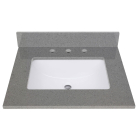 Avanity QUT25CO-RS (single) 25-inch Lotte Radianz Contrail Matte Quartz Countertop & Rectangular Sink