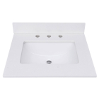 Avanity QUT25EW-RS (single) 25-inch Radianz Everest White Quartz Countertop & Rectangular Sink