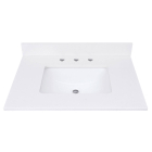 Avanity QUT31EW-RS (single) 31-inch Lotte Radianz Everest White Quartz Countertop & Rectangular Sink