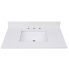 Avanity QUT37EW-RS (single) 37-inch Lotte Radianz Everest White Quartz Countertop & Rectangular Sink