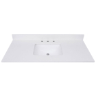 Avanity QUT43EW-RS (single) 43-inch Lotte Radianz Everest White Quartz Countertop & Rectangular Sink