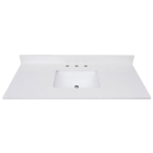Avanity QUT49EW-RS (single) 49-inch Lotte Radianz Everest White Quartz Countertop & Rectangular Sink