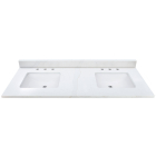 Avanity QUT61CA-RS (double) 61-inch Calacatta Quartz Countertop & Rectangular Sinks