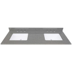 Avanity QUT61CO-RS (double) 61-inch Lotte Radianz Contrail Matte Quartz Countertop & Rectangular Sinks