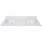 Avanity QUT61EW-RS (double) 61-inch Lotte Radianz Everest White Quartz Countertop & Rectangular Sinks