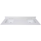 Avanity QUT73EW-RS (double) 73-inch Lotte Radianz Everest White Quartz Countertop & Rectangular Sinks