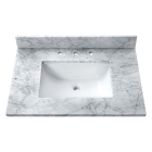 Avanity SUT25CW-RS (single) 25-inch Carrara Marble Countertop & Rectangular Sink