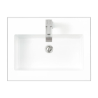 James Martin (single) 23.6-inch Low Profile, Semi-Recessed Glossy White Composite Stone Countertop/Sink