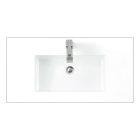James Martin (single) 35.4-inch Low Profile, Semi-Recessed Glossy White Composite Stone Countertop/Sink