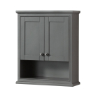 Wyndham Deborah 25-Inch Dark Gray Over-The-Toilet Bathroom Cabinet - Polished Chrome