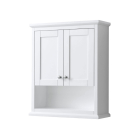 Wyndham Avery 25-Inch White Over-The-Toilet Bathroom Cabinet - Polished Chrome