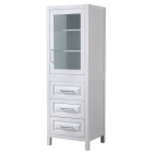 Wyndham Daria 24-Inch White Tall Linen Bathroom Side Cabinet - Polished Chrome