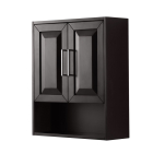 Wyndham Daria 25-Inch Dark Espresso Over-The-Toilet Bathroom Cabinet - Polished Chrome