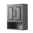 Wyndham Daria 25-Inch Dark Gray Over-The-Toilet Bathroom Cabinet - Polished Chrome