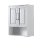 Wyndham Daria 25-Inch White Over-The-Toilet Bathroom Cabinet - Polished Chrome