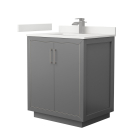 Wyndham Icon (single) 30-Inch Dark Gray Vanity - Brushed Nickel