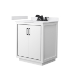 Wyndham Icon (single) 30-Inch White Vanity - Matte Black
