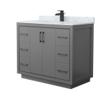 Wyndham Icon (single) 42-Inch Dark Gray Vanity - Matte Black