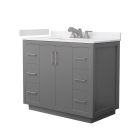 Wyndham Icon (single) 42-Inch Dark Gray Vanity - Brushed Nickel