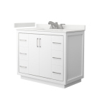 Wyndham Icon (single) 42-Inch White Vanity - Brushed Nickel