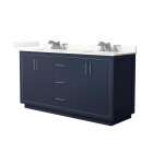 Wyndham Icon (double) 66-Inch Dark Blue Vanity - Brushed Nickel