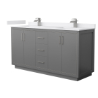 Wyndham Icon (double) 66-Inch Dark Gray Vanity - Brushed Nickel