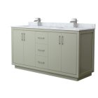 Wyndham Icon (double) 66-Inch Light Green Vanity - Brushed Nickel