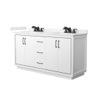 Wyndham Icon (double) 66-Inch White Vanity - Matte Black