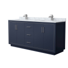 Wyndham Icon (double) 72-Inch Dark Blue Vanity - Brushed Nickel