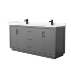 Wyndham Icon (double) 72-Inch Dark Gray Vanity - Matte Black
