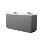 Wyndham Icon (double) 72-Inch Dark Gray Vanity - Brushed Nickel