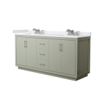 Wyndham Icon (double) 72-Inch Light Green Vanity - Brushed Nickel