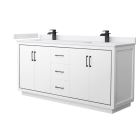 Wyndham Icon (double) 72-Inch White Vanity - Matte Black