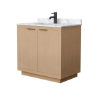 Wyndham Maroni (single) 36-Inch Light Straw Vanity - Matte Black