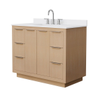 Wyndham Maroni (single) 42-Inch Light Straw Vanity - Brushed Nickel