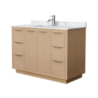 Wyndham Maroni (single) 48-Inch Light Straw Vanity - Brushed Nickel