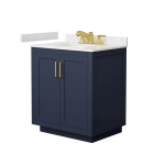 Wyndham Miranda (single) 30-Inch Dark Blue Vanity - Brushed Gold